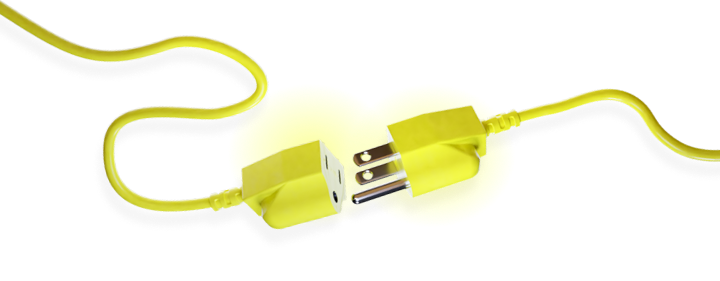 Illustration of neon wires that almost connect