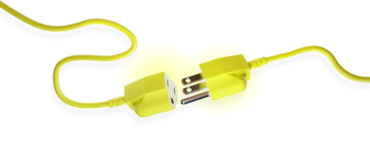 Illustration of neon wires that almost connect